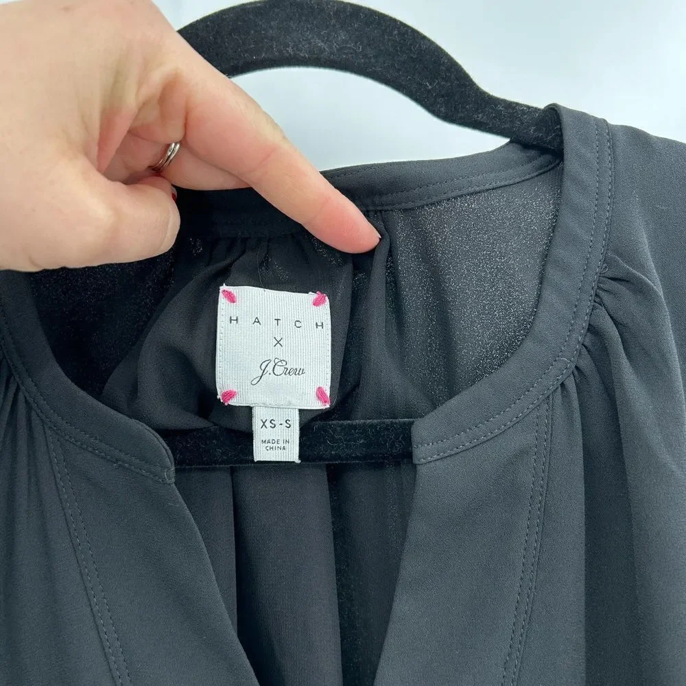 J. CREW X HATCH Maternity Collab Black Sleeveless V-Neck Blouse Size XS / Small